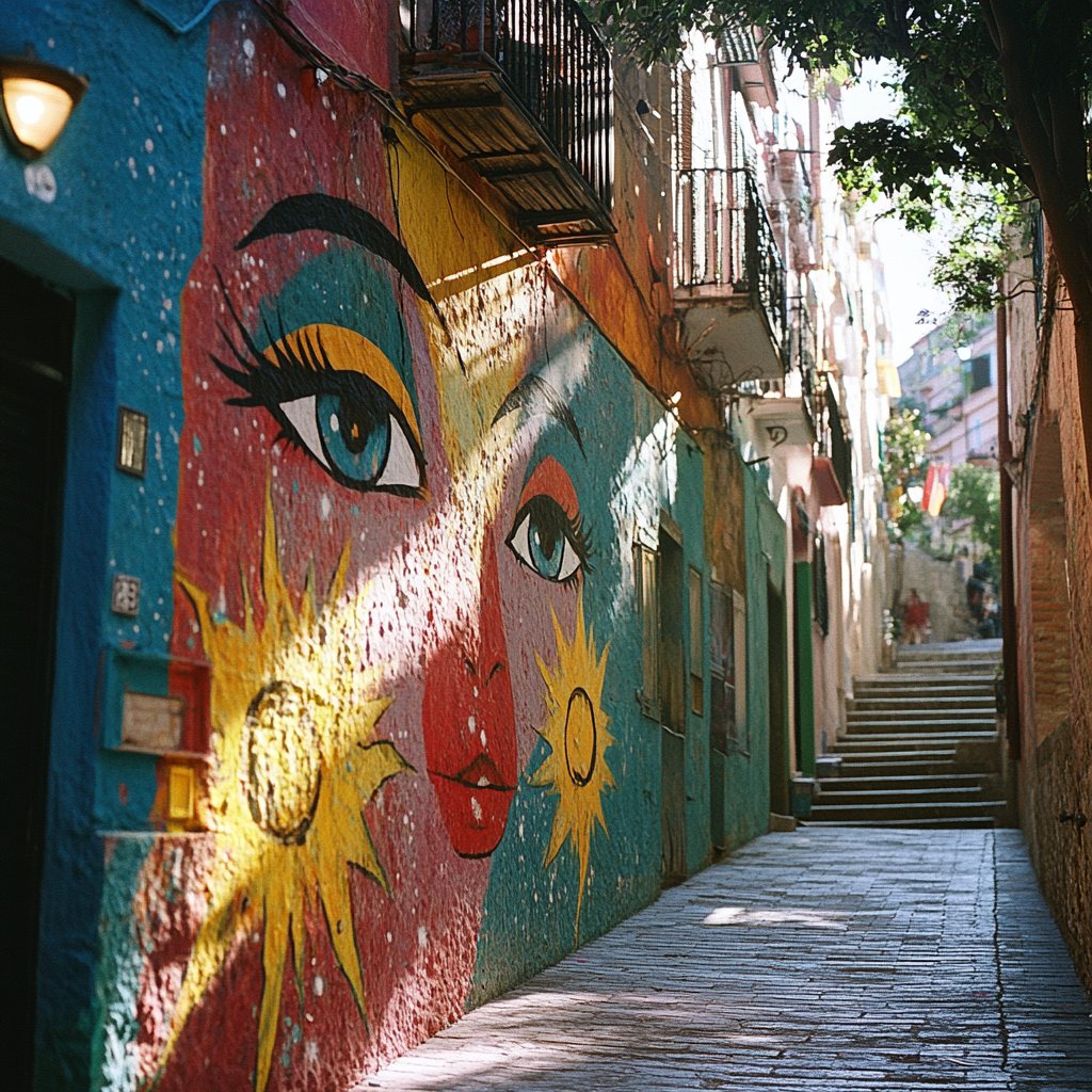 Un mural en una pared | Fuente: Midjourney