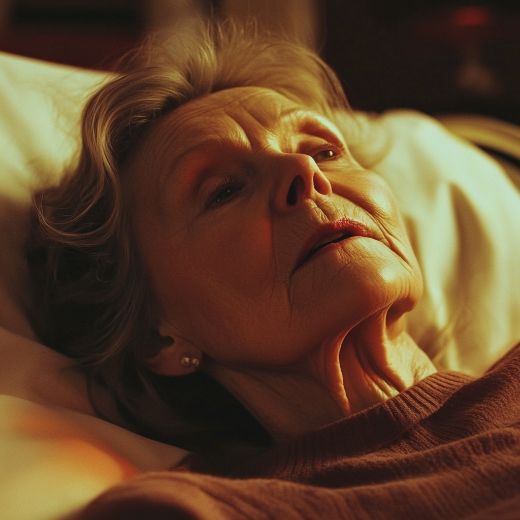 Una mujer mayor tumbada en la cama del hospital | Fuente: Midjourney
