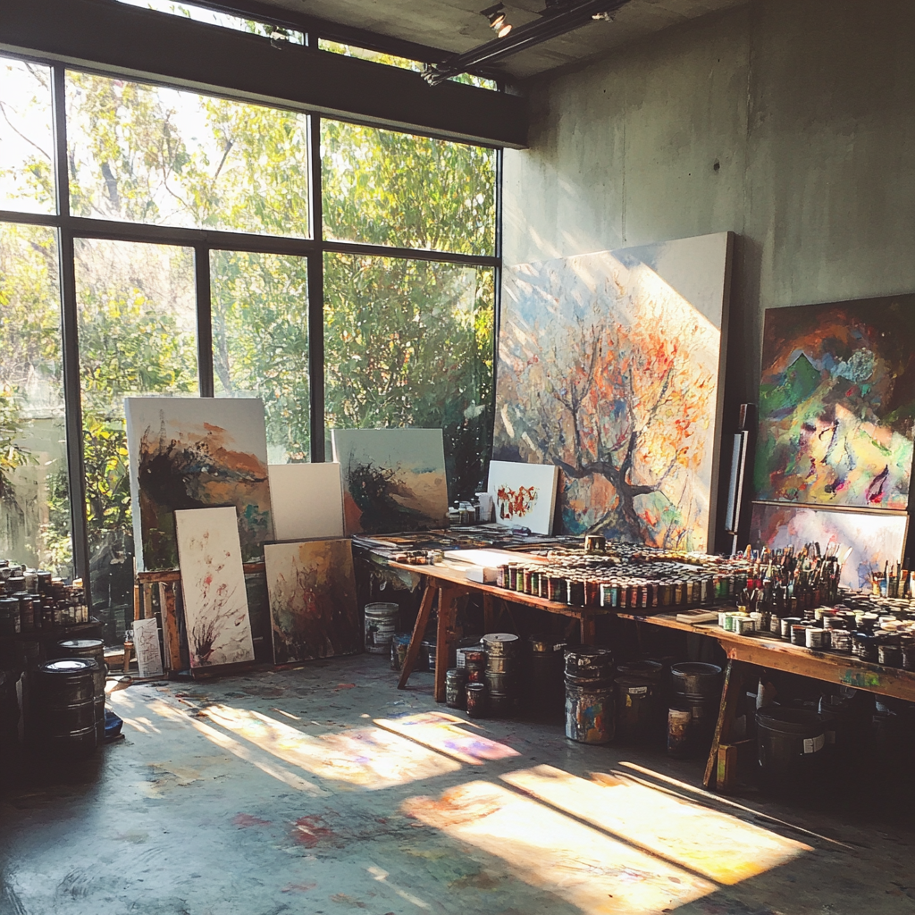 Un estudio de arte | Fuente: Midjourney