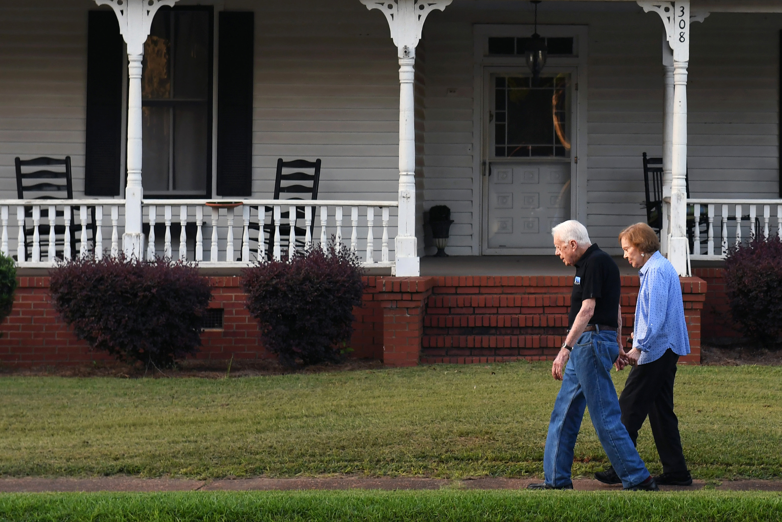 El ex presidente estadounidense Jimmy Carter y la ex primera dama Rosalynn Carter vistos en Plains, Georgia, el 4 de agosto de 2018 | Fuente: Getty Images