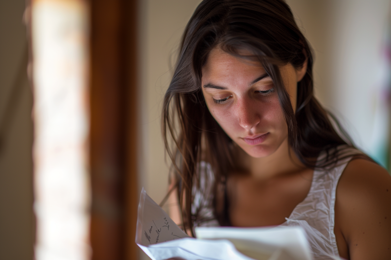 Una mujer concentrada leyendo