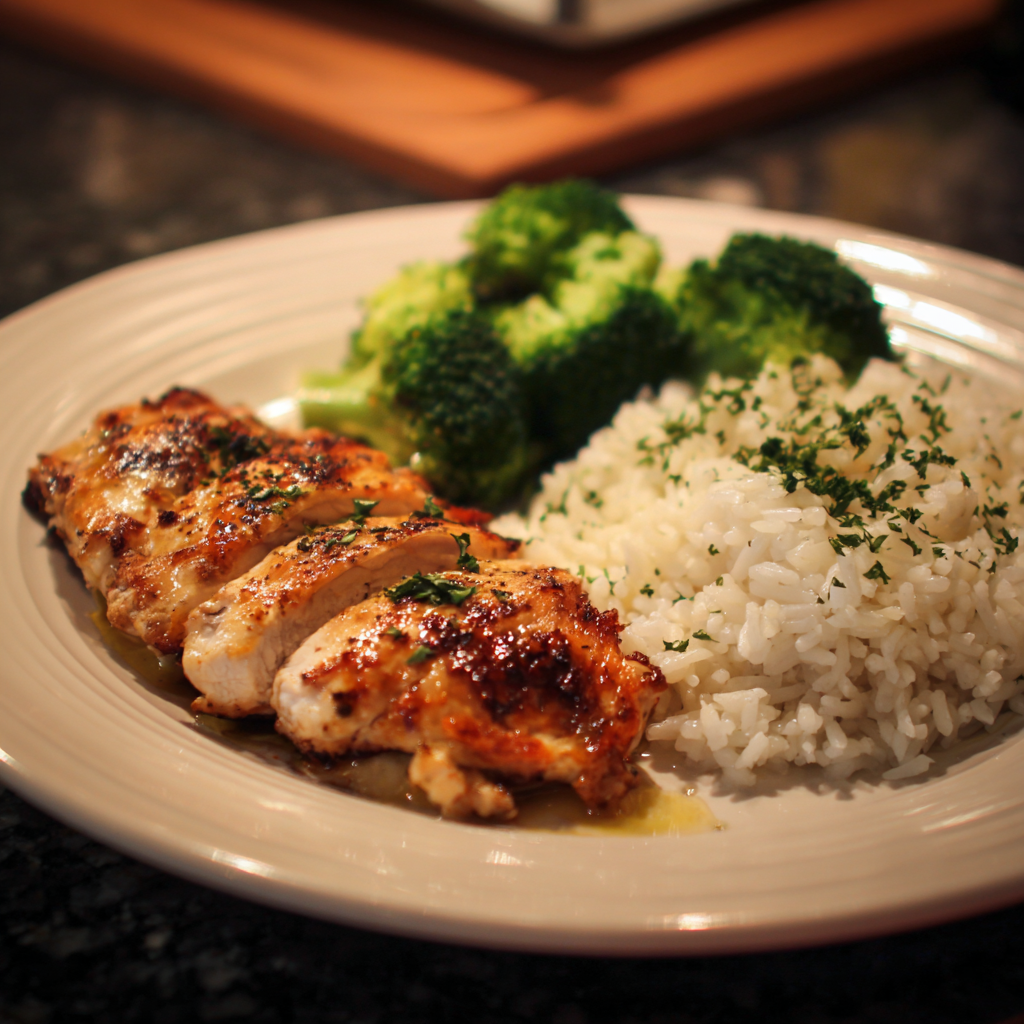 Un piatto di cibo su un tavolo | Fonte: Midjourney