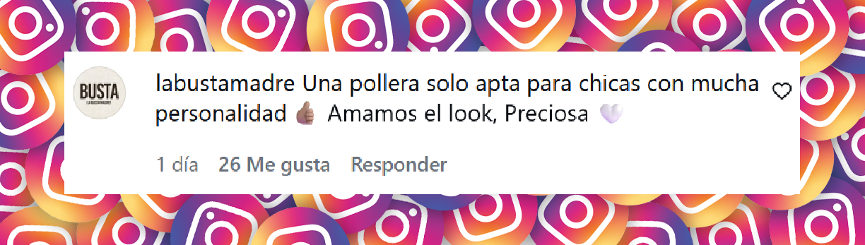 Comentario de una usuaria sobre el atuendo de Melody Luz para el cumpleaños de Claudio Caniggia | Fuente: Instagram/melodyluz
