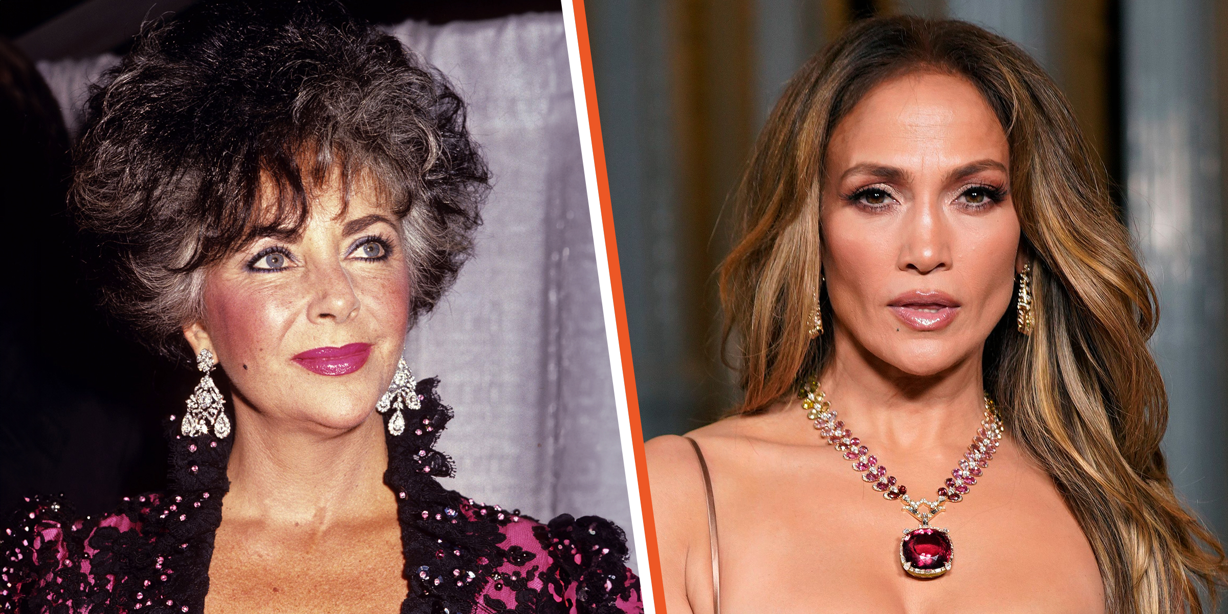 Elizabeth Taylor, 1986 | Jennifer Lopez, 2023 | Foto: Getty Images