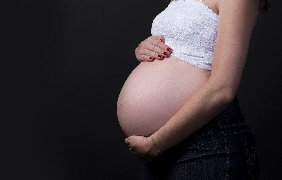 Mujer con varios meses de embarazo. | Foto: Pixabay