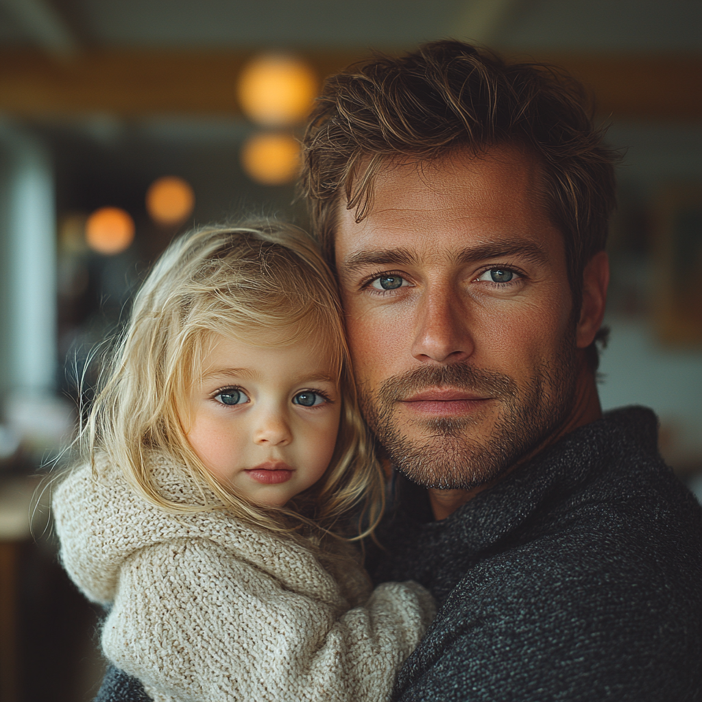 Hombre recogiendo a su hija de la guardería | Fuente: Midjourney