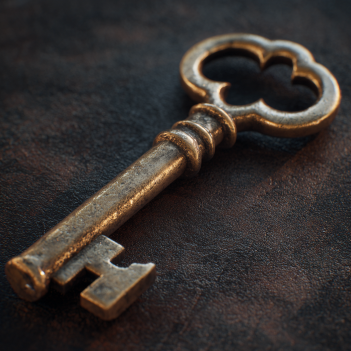 Una chiave di ottone vecchio stile | Fonte: Midjourney