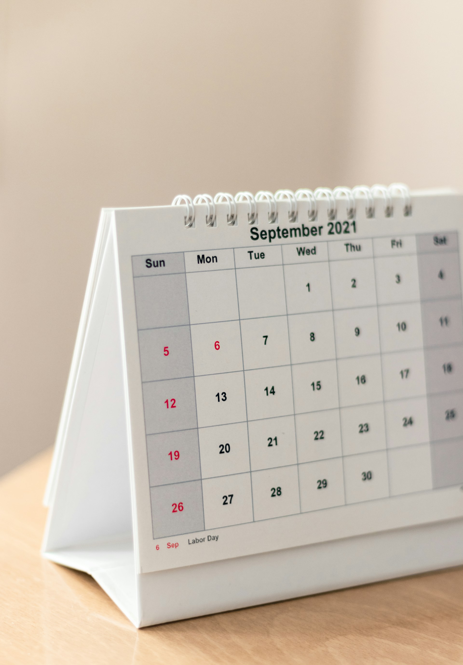 Un calendario sencillo | Fuente: Pexels