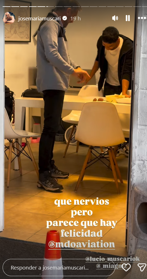 Jose María Muscari filma la escena donde Lucio aprueba su examen de piloto  | Fuente: Instagram/josemariamuscari
