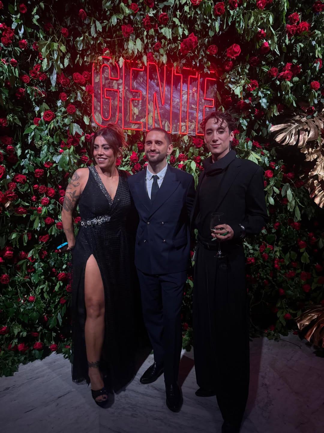 Anita Espósito, Fede Popgold y Lucas Spadafora en la gala de los Personajes del Año | Fuente: Instagram/lucasspadafora