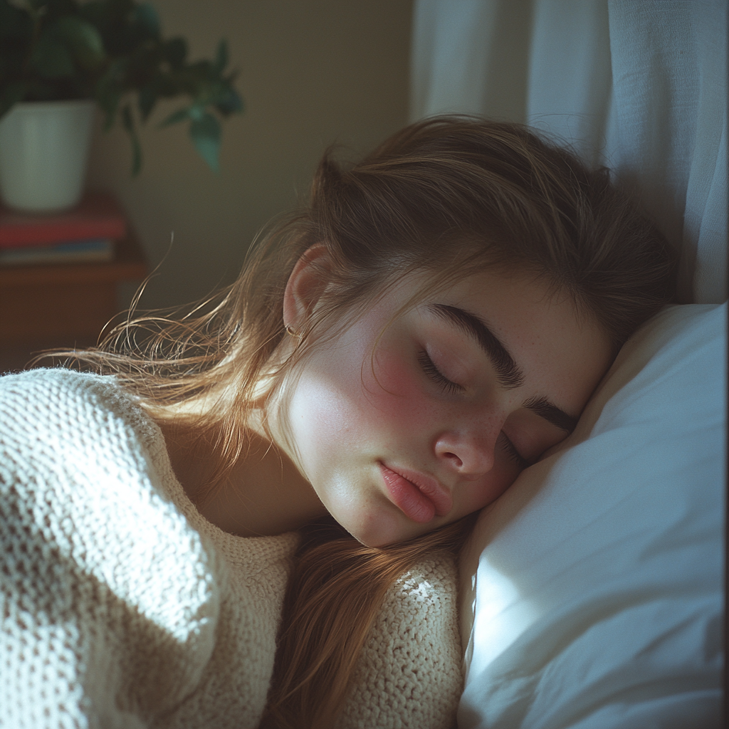 Una mujer durmiendo | Fuente: Midjourney