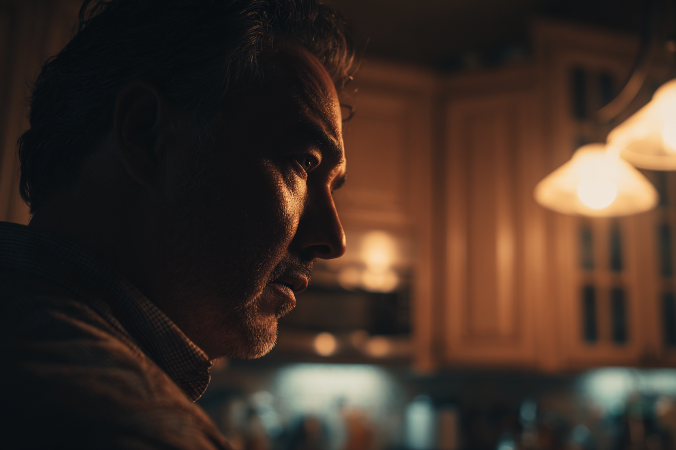 Un uomo in piedi in cucina | Fonte: Midjourney