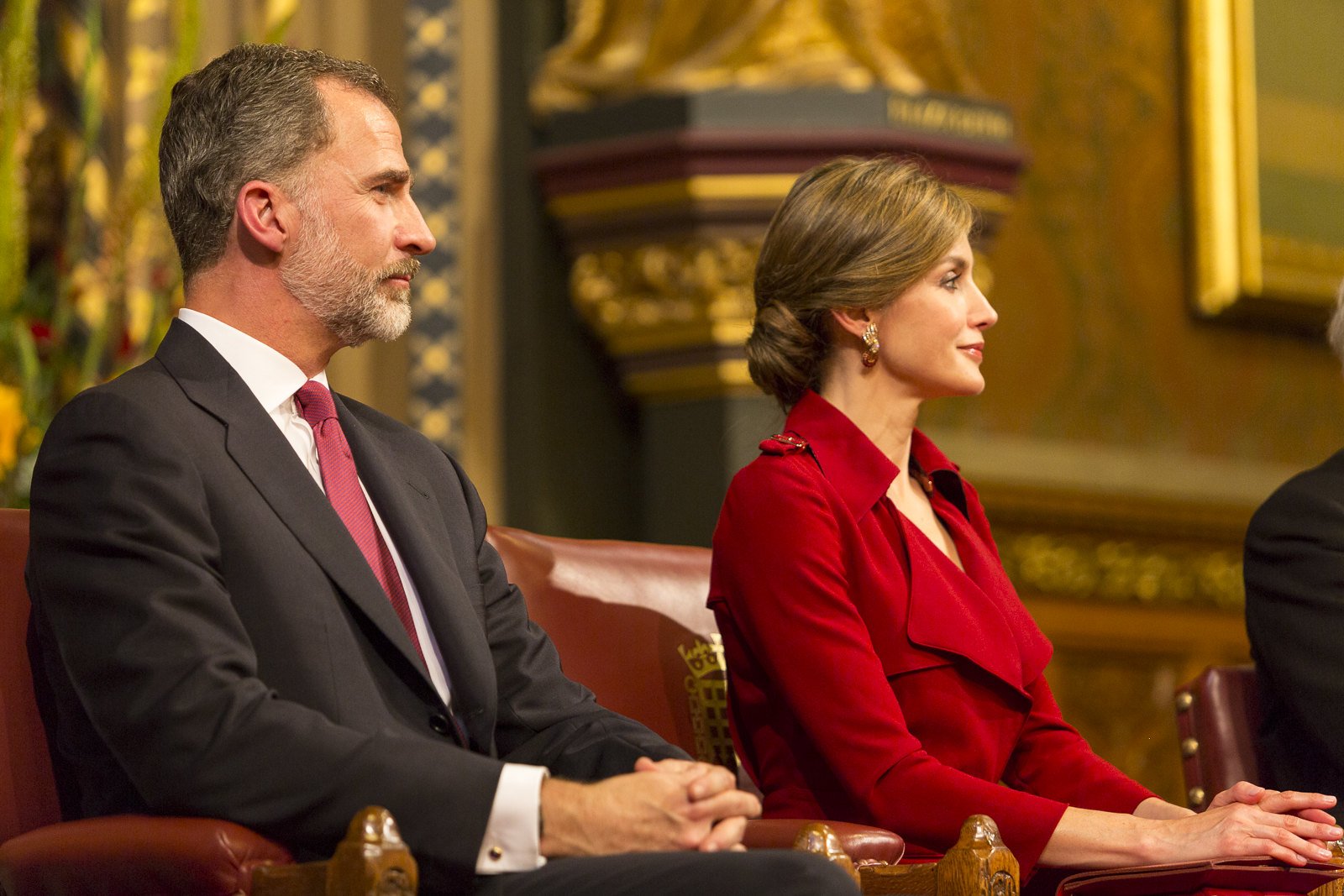El rey Felipe VI y la reina Letizia de España en el discurso del rey al Parlamento en la Cámara de los Lores. | Foto: Flickr