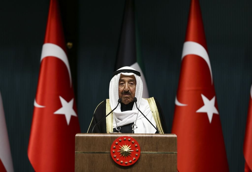El jefe de Estado habla en la firma de acuerdos bilaterales entre Turquía y Kuwait, marzo de 2017.| Foto: Getty Images