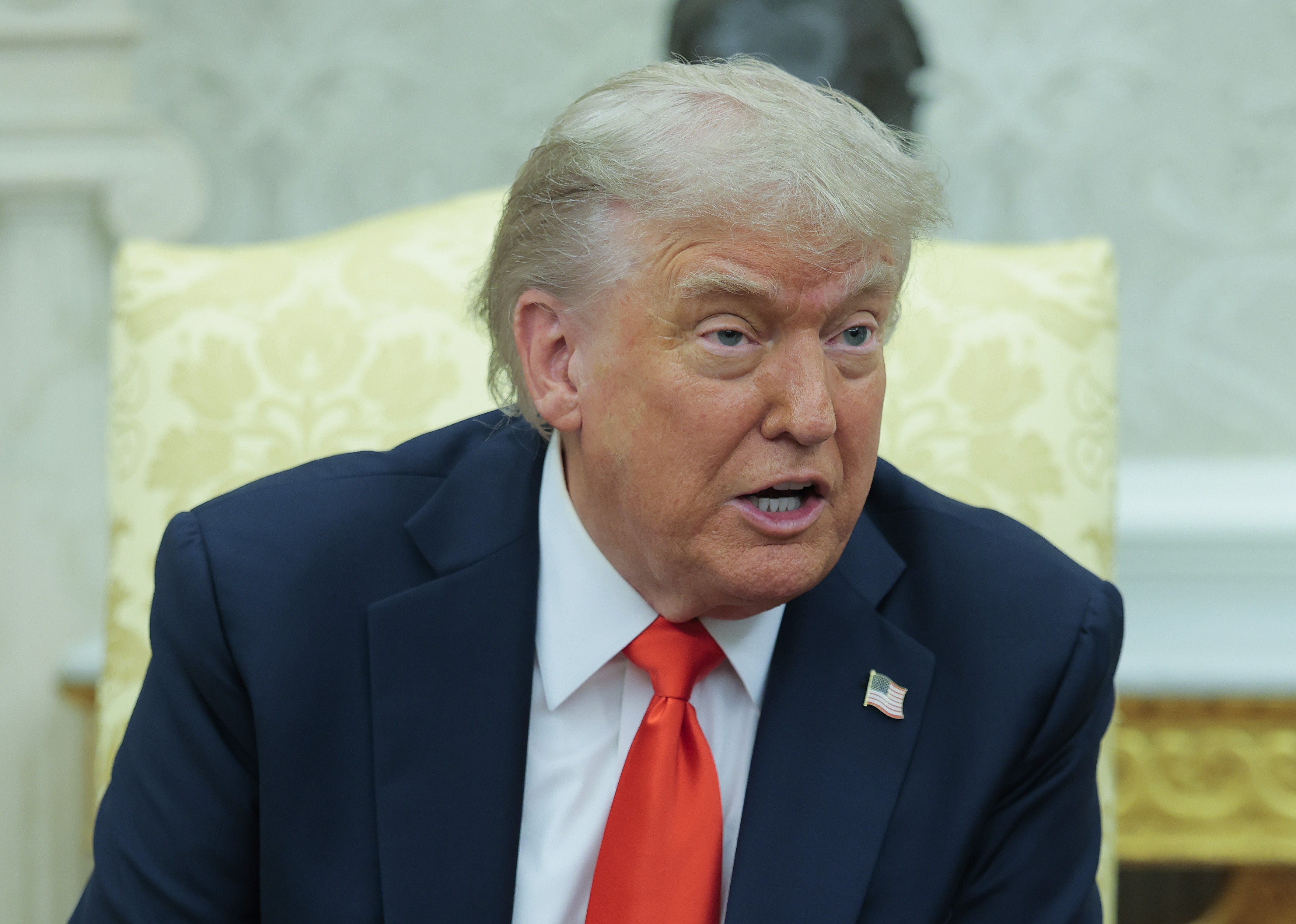 El presidente Donald Trump durante una reunión en el Despacho Oval de la Casa Blanca el 5 de junio de 2025, en Washington, D.C. | Fuente: Getty Images