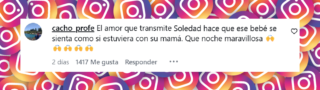 Comentario de una usuaria sobre la presentación de Soledad Pastorutti en Cosquín, Argentina. | Fuente: Instagram/eldocetv
