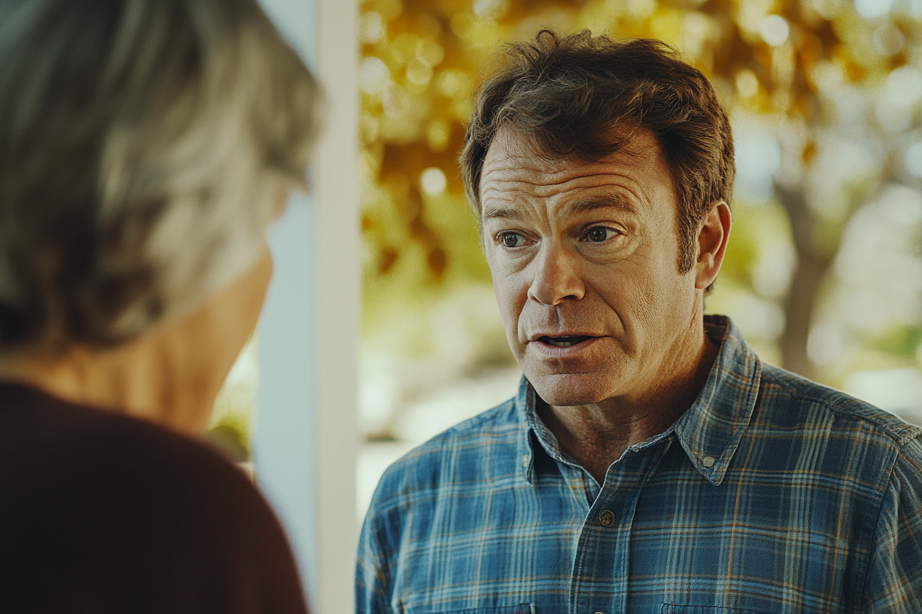 Un hombre hablando con su madre | Fuente: Midjourney