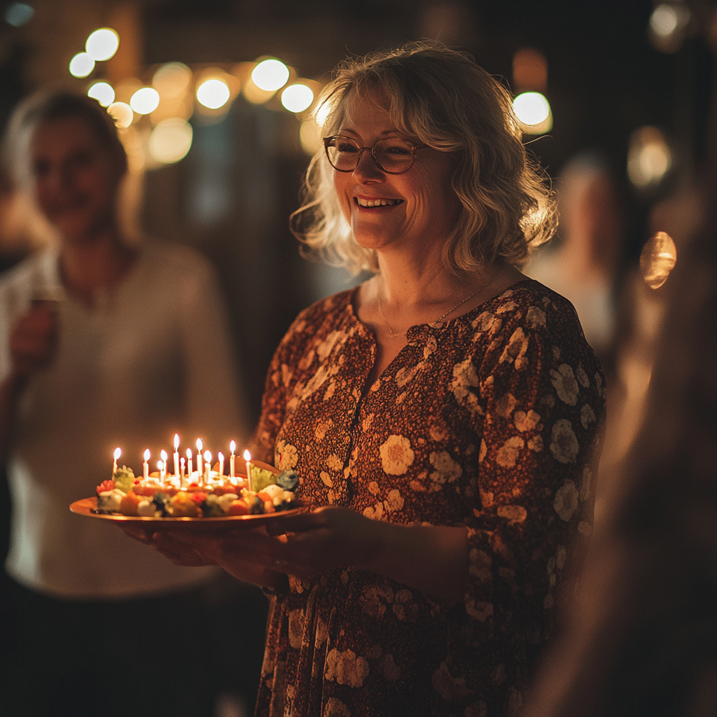 Mujer mayor celebrando su cumpleaños | Fuente: Midjourney