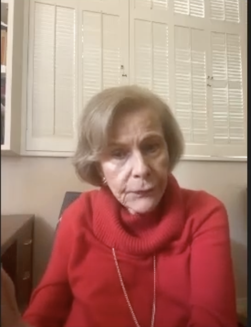 Nancy Olson durante una entrevista en "KCAL News" el 28 de agosto de 2023 | Fuente: YouTube/KCAL News