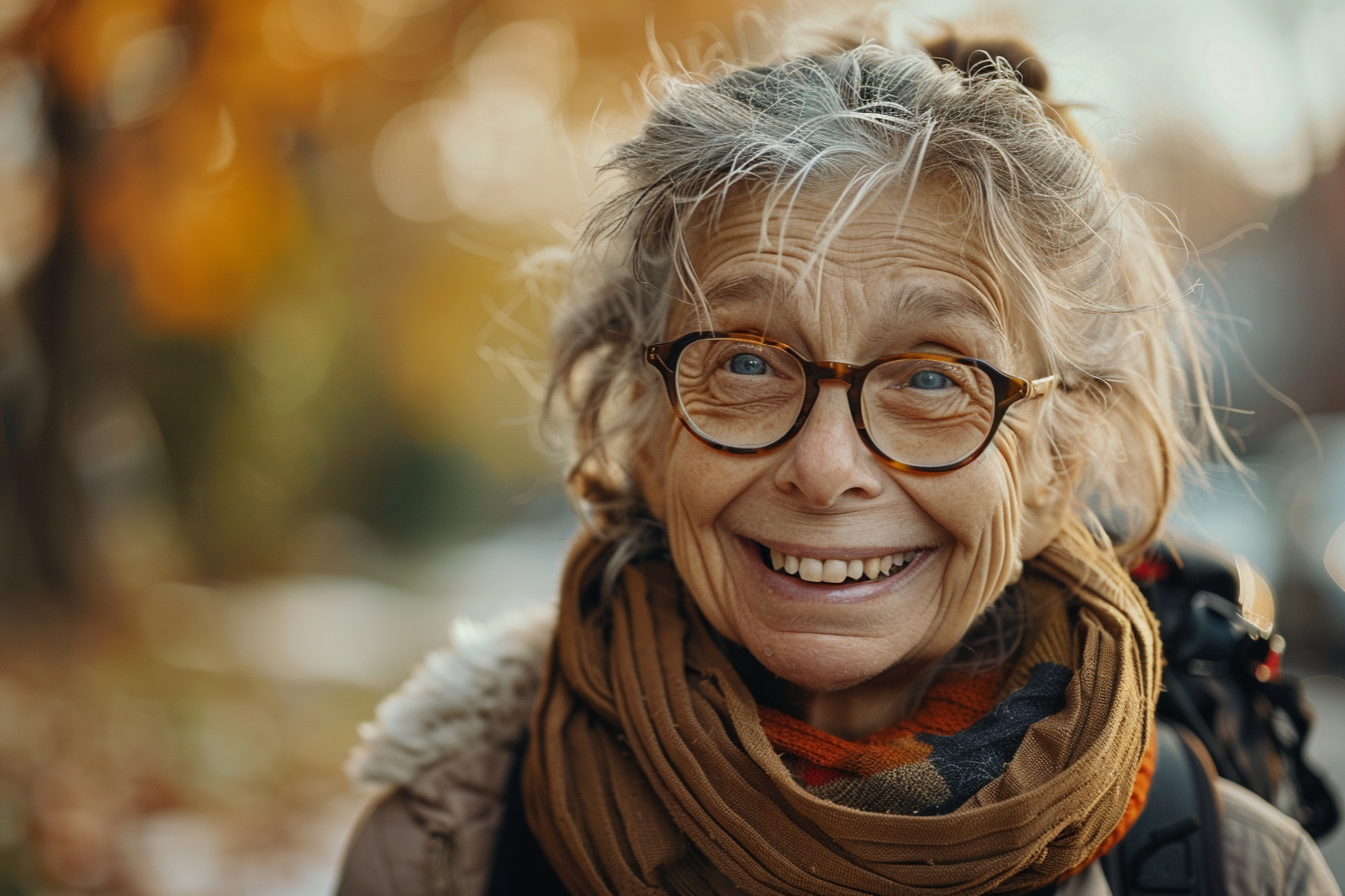 Una mujer mayor sonriendo | Fuente: Midjourney