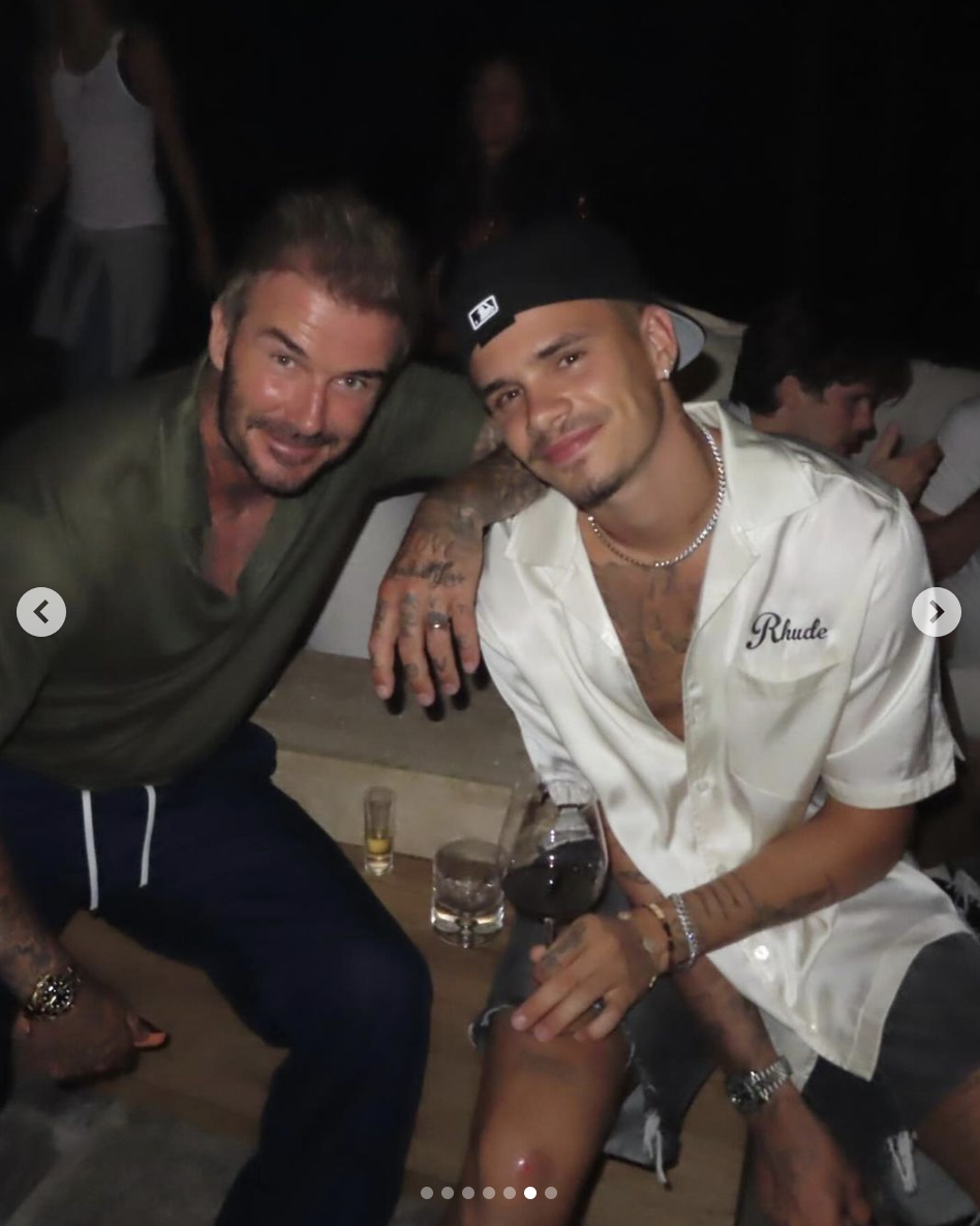 David Beckham y Romeo James Beckham vistos juntos en una foto compartida el 28 de agosto de 2024 | Fuente: Instagram/victoriabeckham