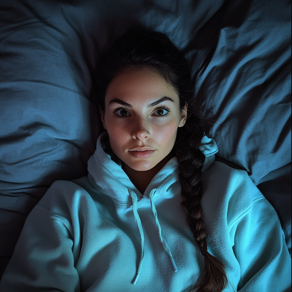 Una mujer tumbada en la cama | Fuente: Midjourney