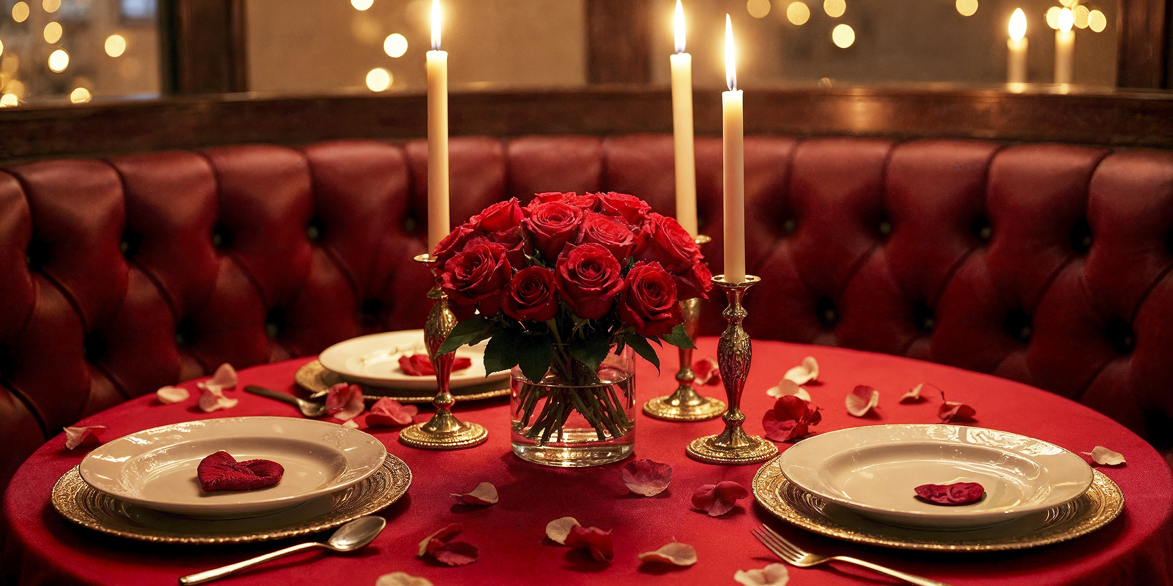 Un montaje romántico para la cena de San Valentín | Fuente: Freepik