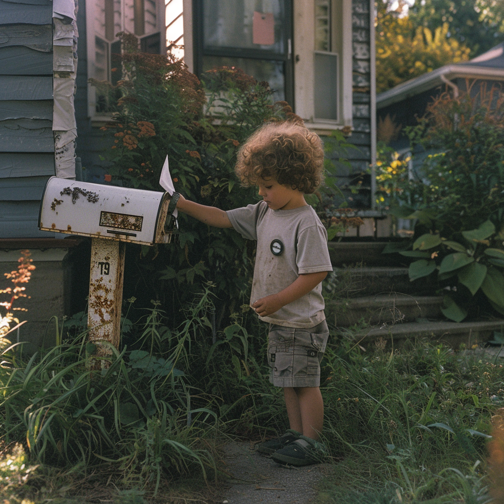 Niño dejando una carta en el buzón | Foto: Midjourney