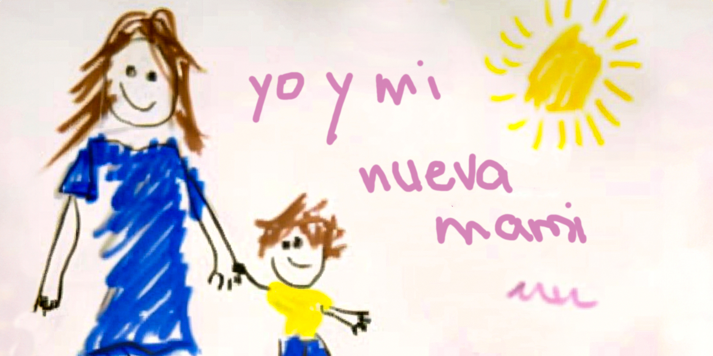 Dibujo infantil de un niño con su madre | Fuente: Amomama