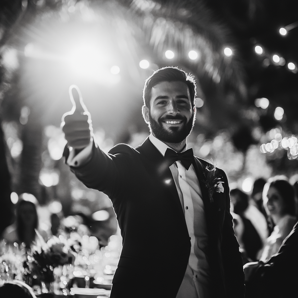 Novio feliz en su boda | Fuente: Midjourney