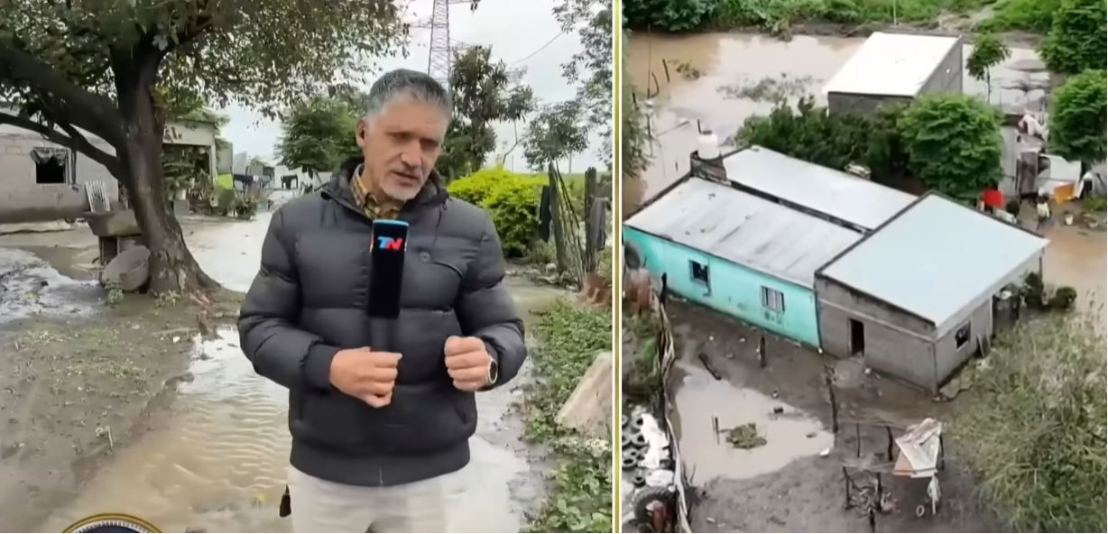 Un periodista desde una de las zonas afectadas  | Fuente: Youtube/todonoticias