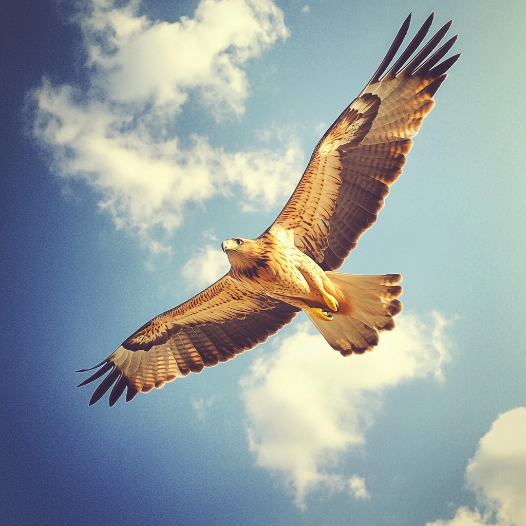 Un águila volando | Fuente: Midjourney