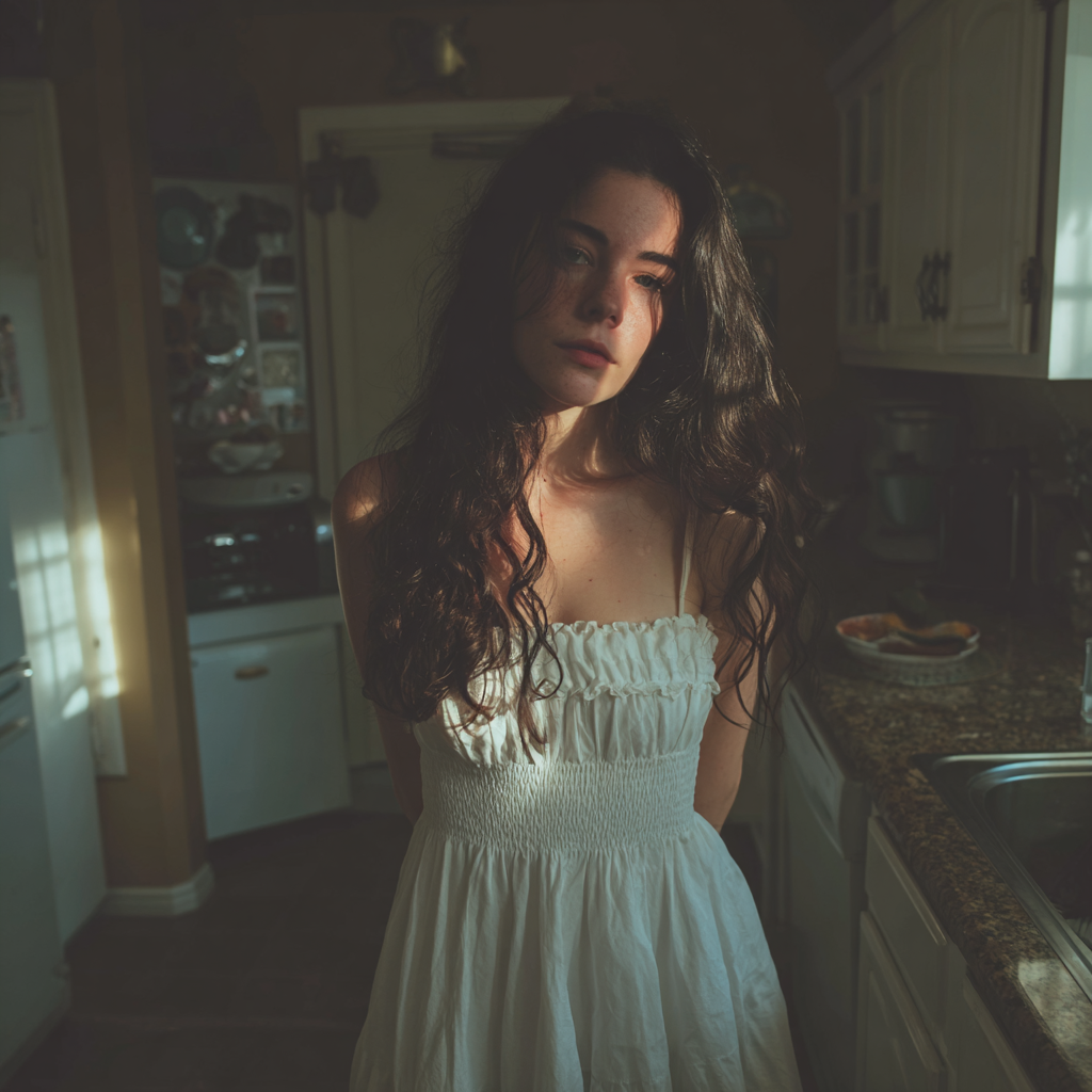 Una donna in piedi in una cucina Fonte: Midjourney