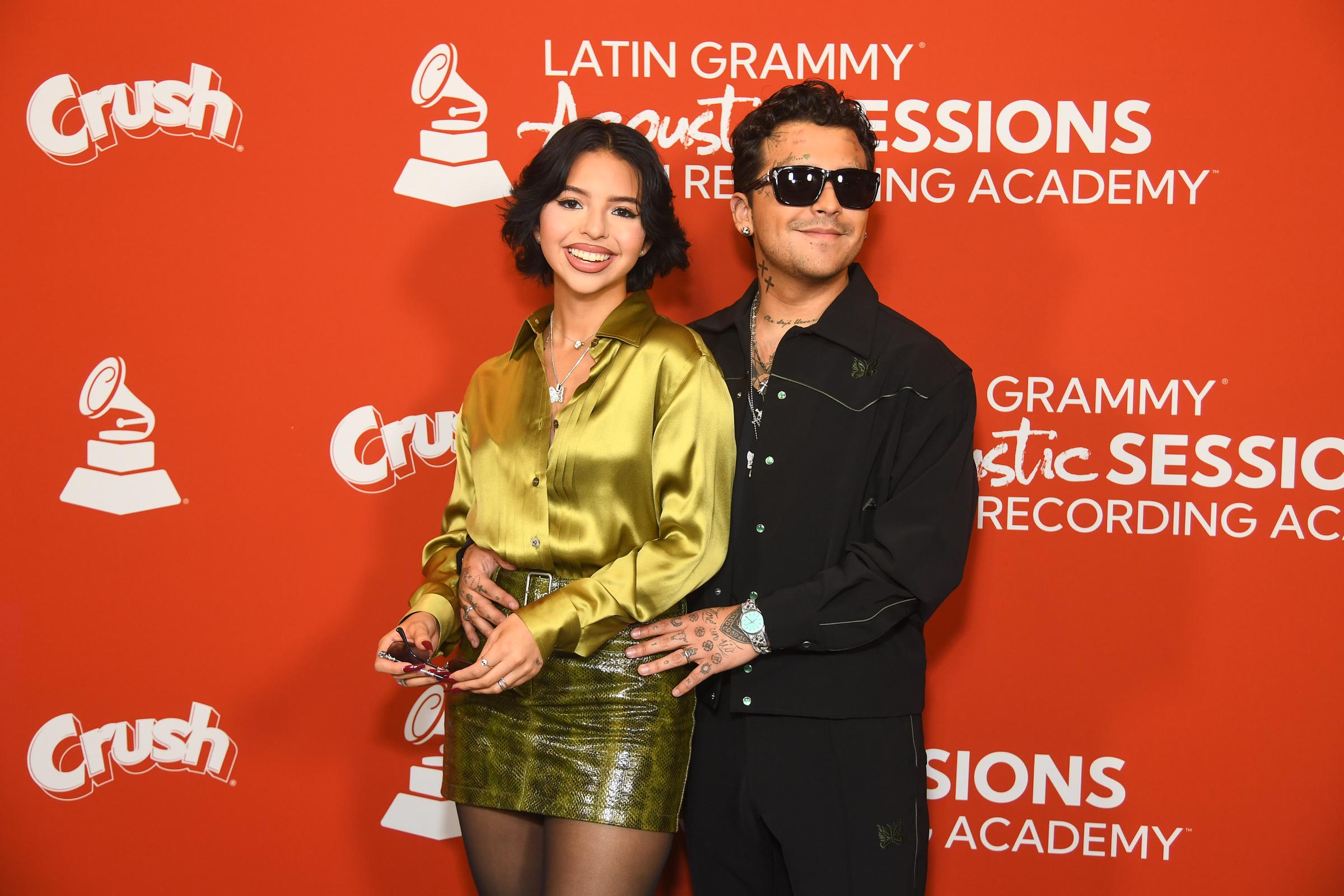 Ángela Aguilar y Christian Nodal asisten a las Latin GRAMMY Acoustic Sessions con Christian Nodal en el GRAMMY Museum L.A. Live el 16 de octubre de 2024 en Los Ángeles, California. | Fuente: Getty Images