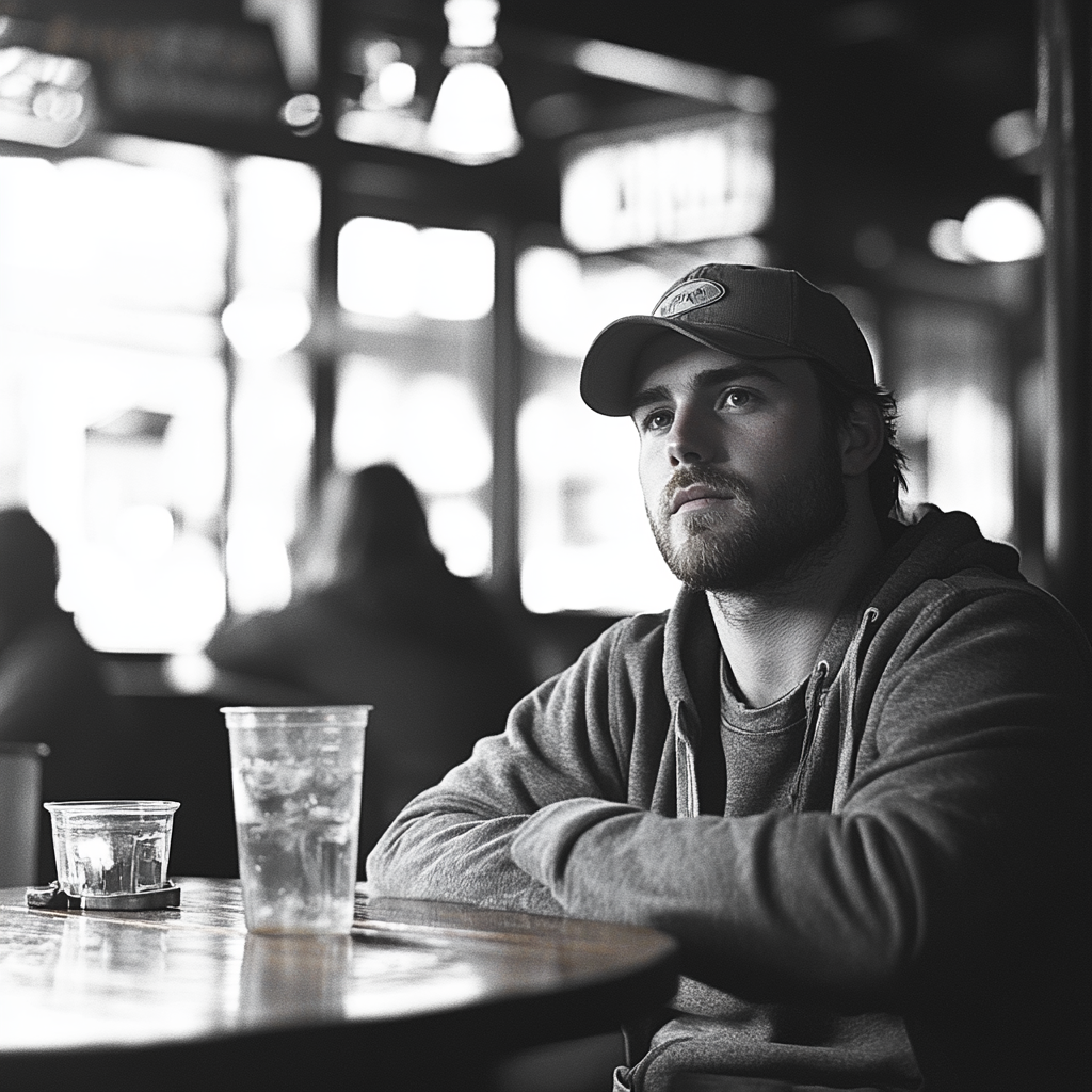 Un hombre sentado en un restaurante | Fuente: Midjourney