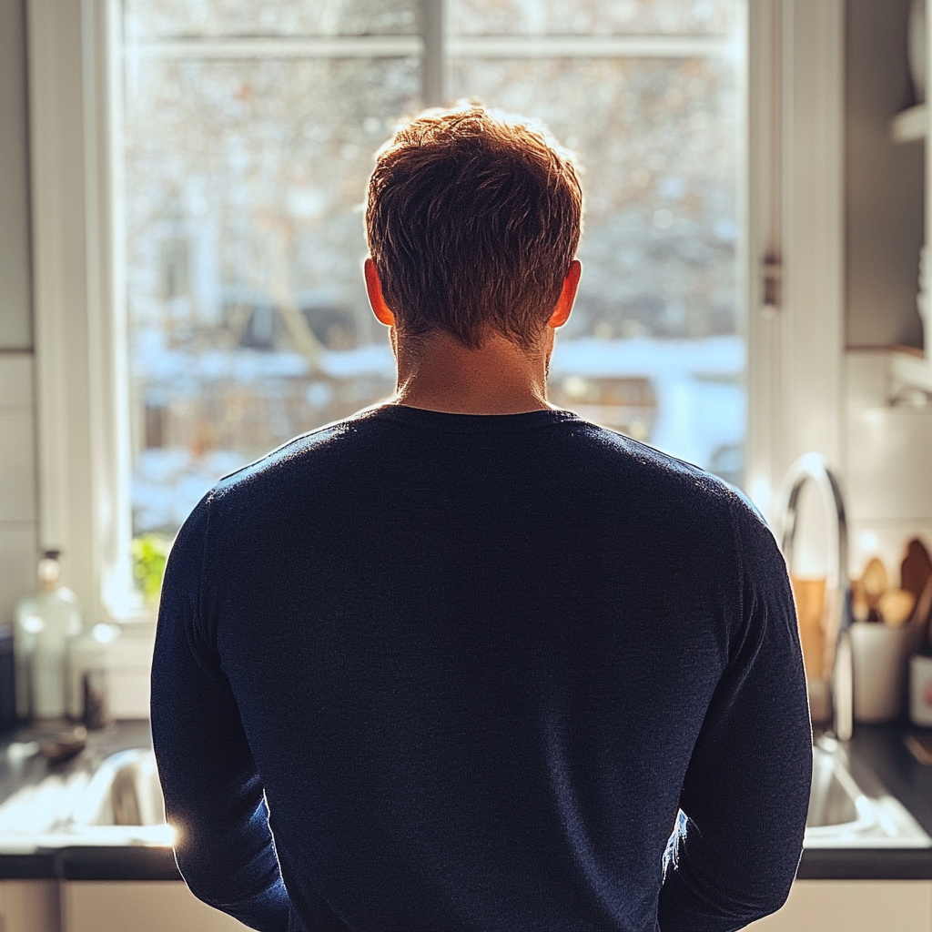 Un hombre de pie en una cocina | Fuente: Midjourney