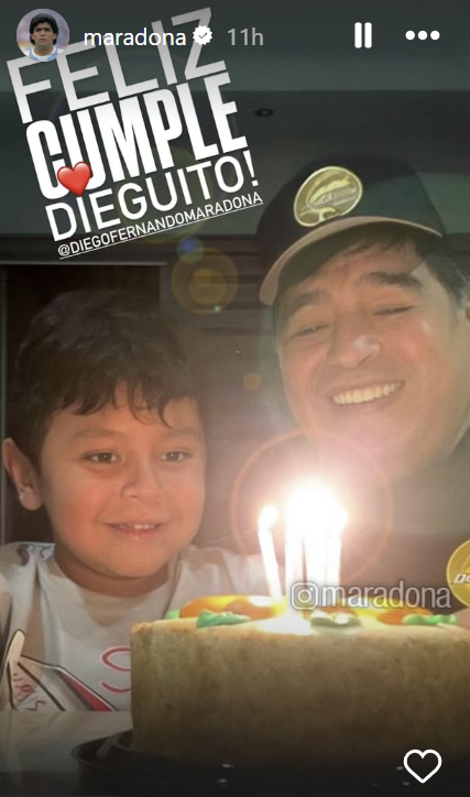 Historia de la cuenta oficial de Diego Maradona. | Foto. instagram.com/maradona