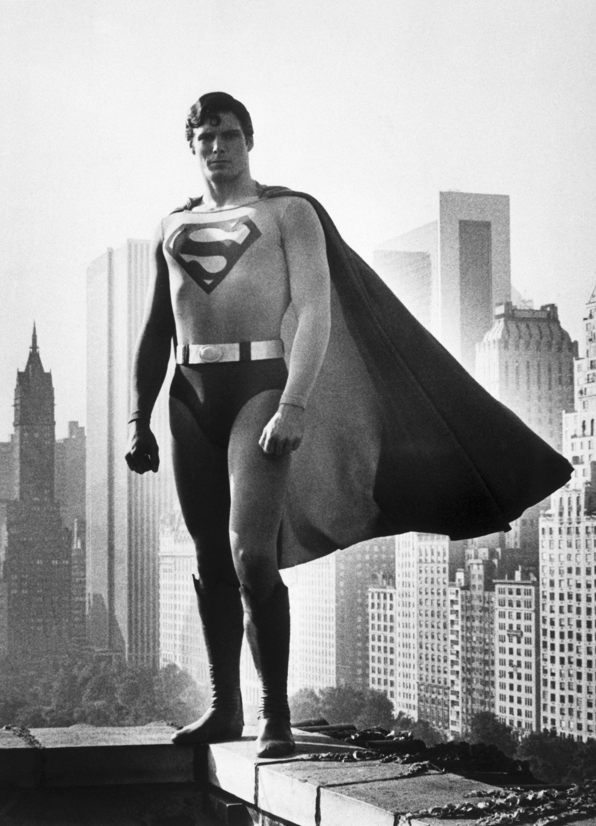 Christopher Reeve como Superman, hacia 1977 | Fuente: Getty Images