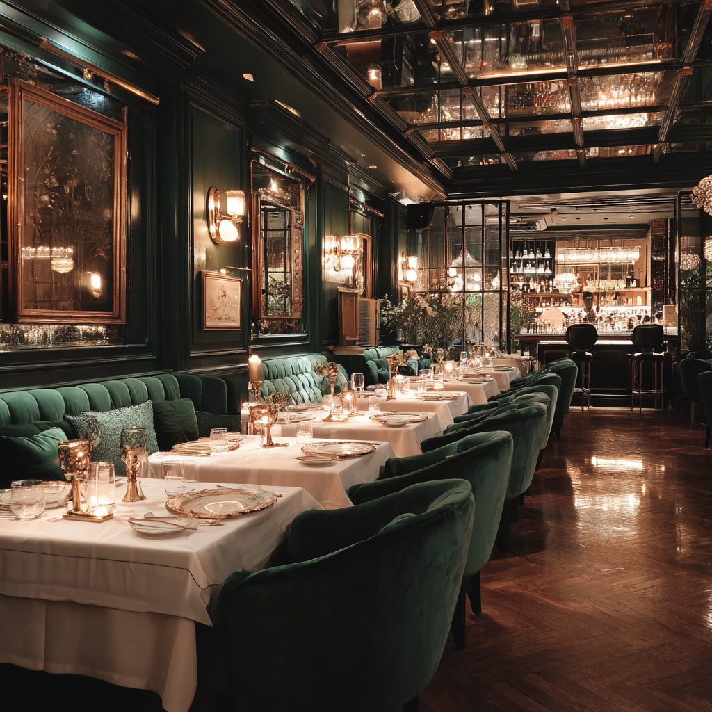 L'interno di un ristorante di lusso | Fonte: Midjourney