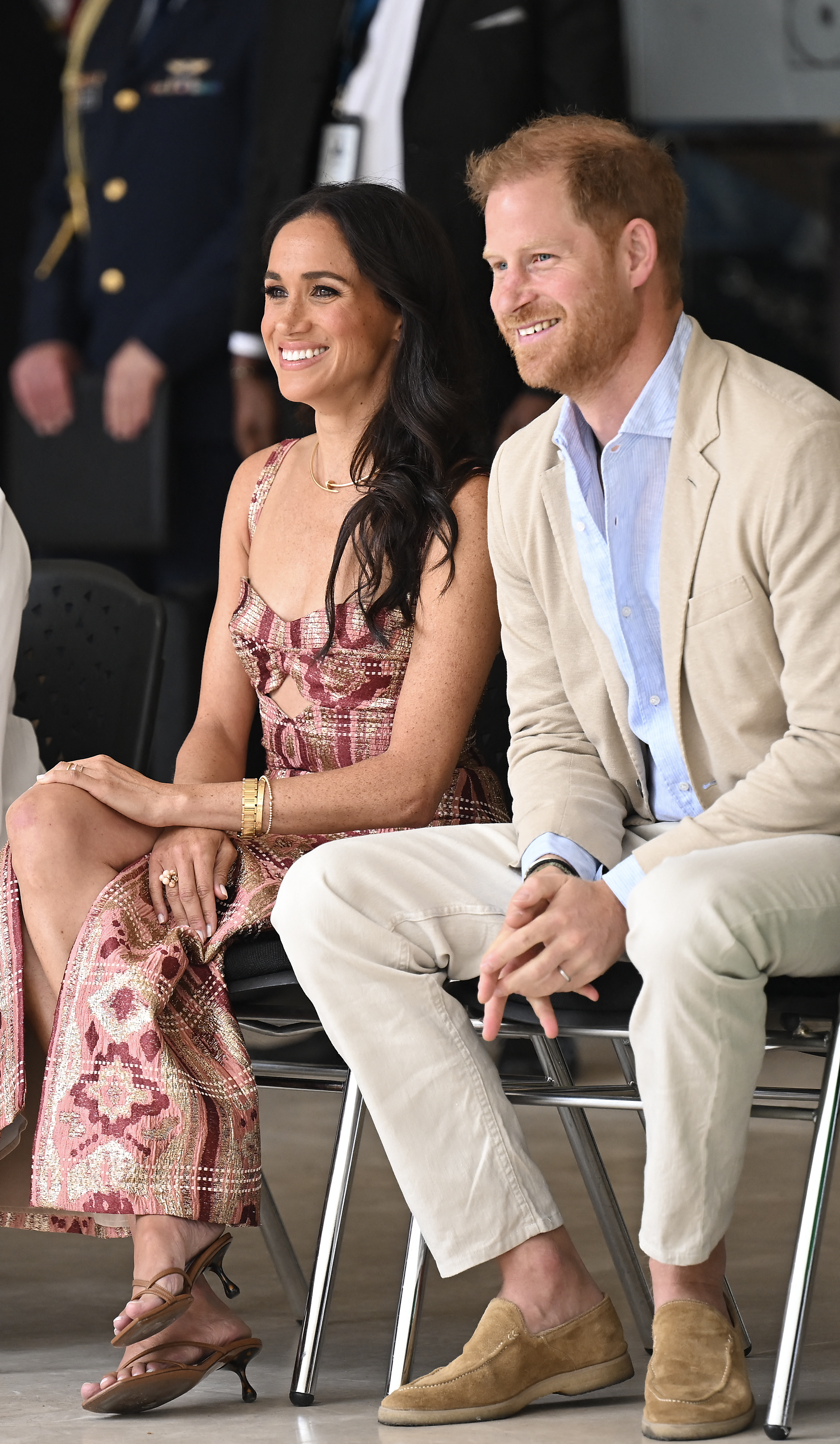 El príncipe Harry y Meghan Markle fotografiados durante su gira por Colombia el 15 de agosto de 2024 | Fuente: Getty Images