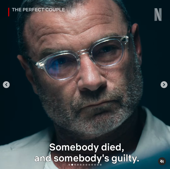 Liev Schreiber como su personaje en una escena de "The Perfect Couple", publicada el 4 de septiembre de 2024 | Fuente: Instagram/netflix y nicolekidman