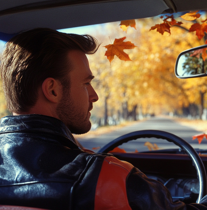 Un hombre conduciendo un automóvil en un cementerio | Fuente: Midjourney