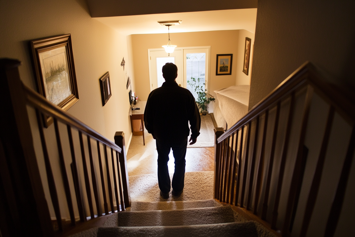 Un hombre bajando las escaleras | Fuente: Midjourney