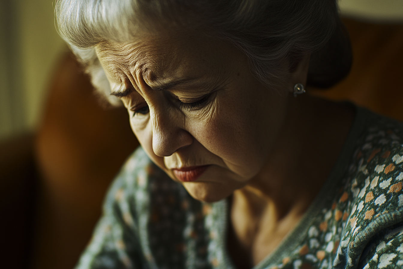 Una mujer triste | Fuente: Midjourney