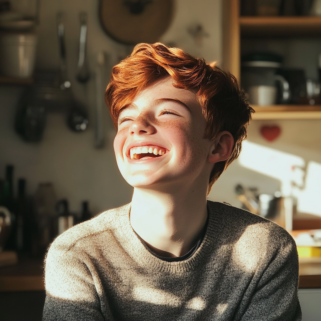 Una adolescente riendo | Fuente: Midjourney
