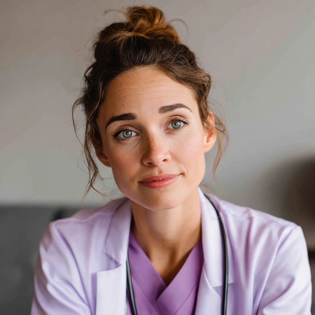 Primo piano di un medico sorridente | Fonte: Midjourney