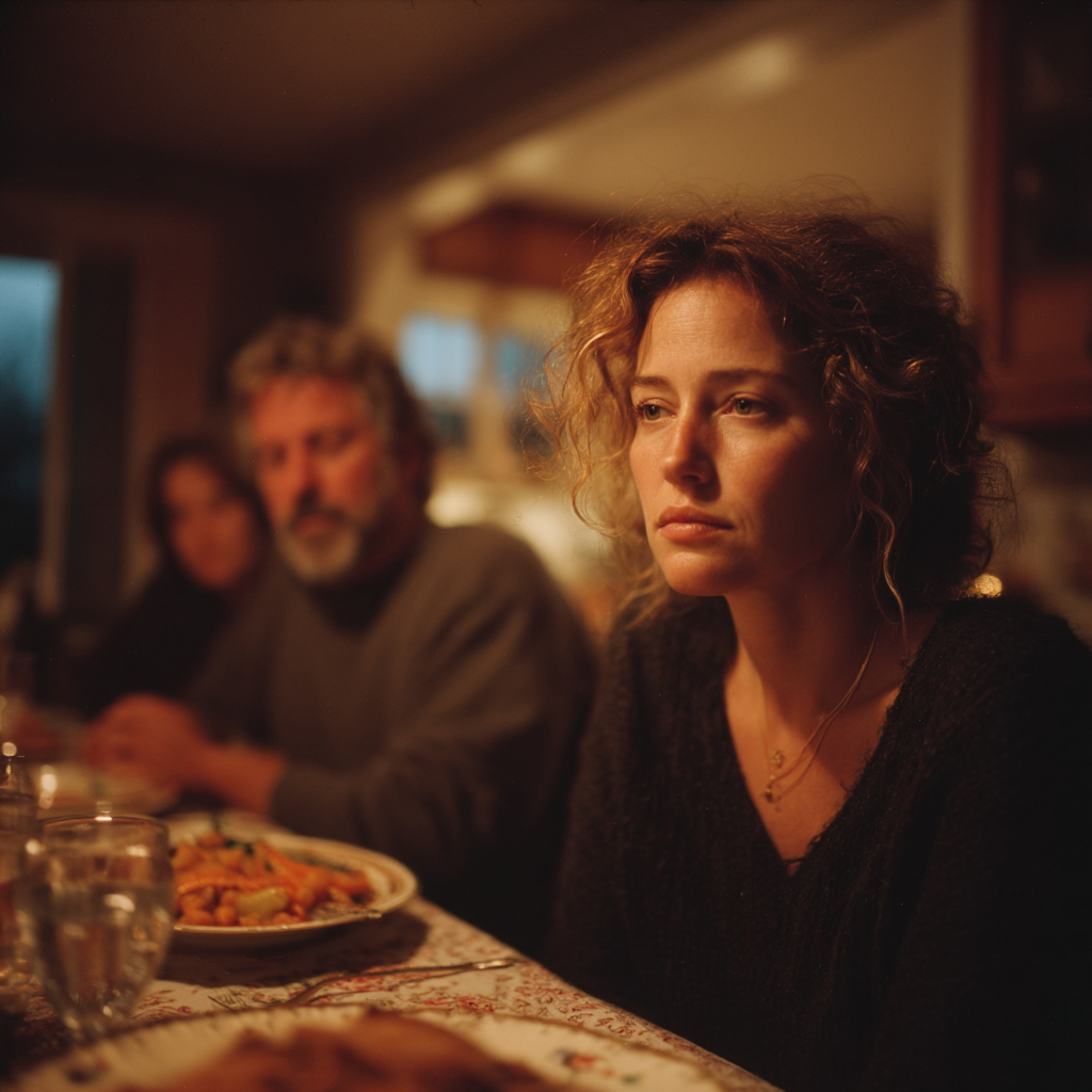 Una coppia seduta con una donna | Fonte: Midjourney