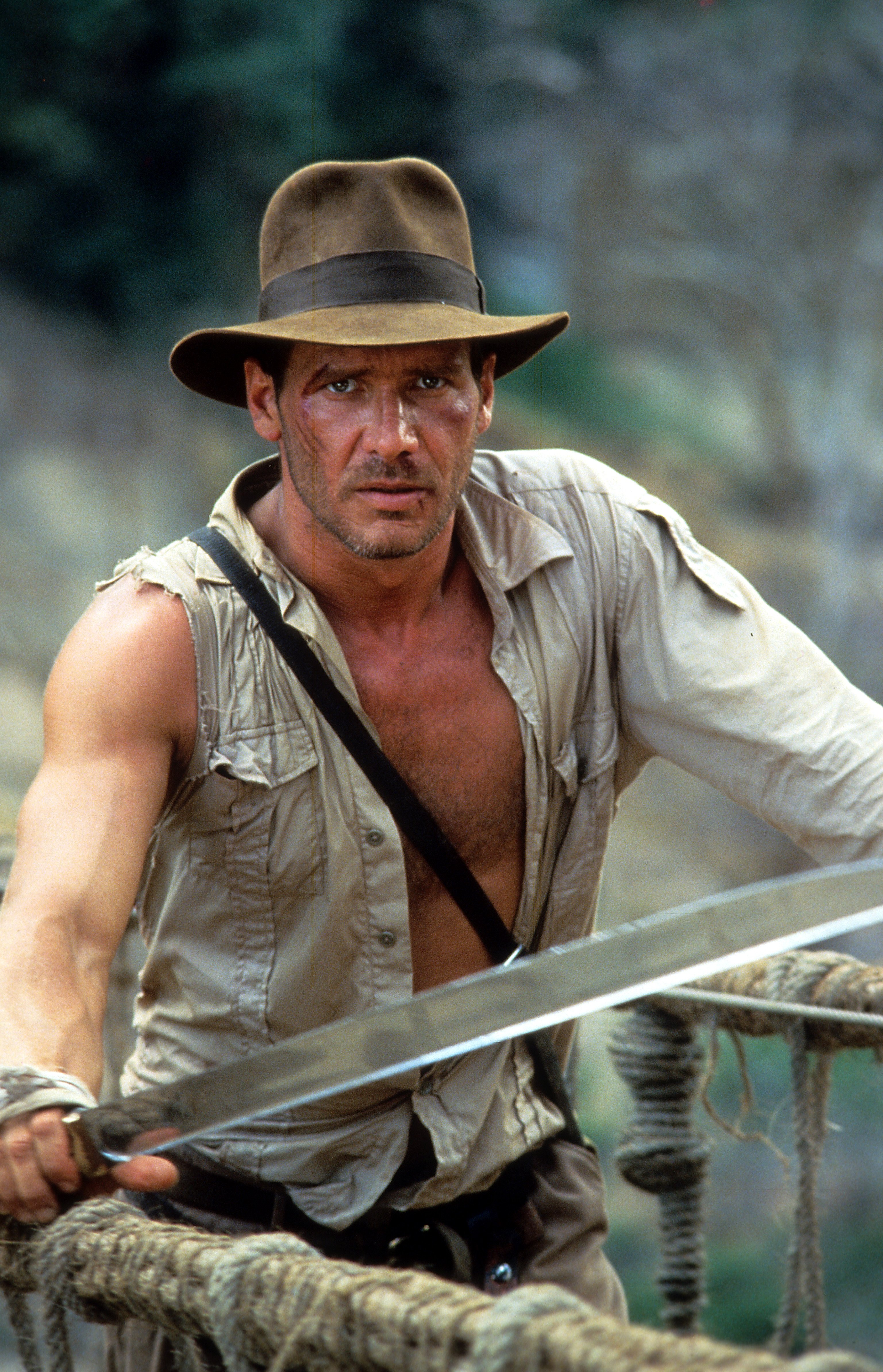 Harrison Ford en "Indiana Jones and the Temple of Doom" en 1984 | Foto: Getty Images