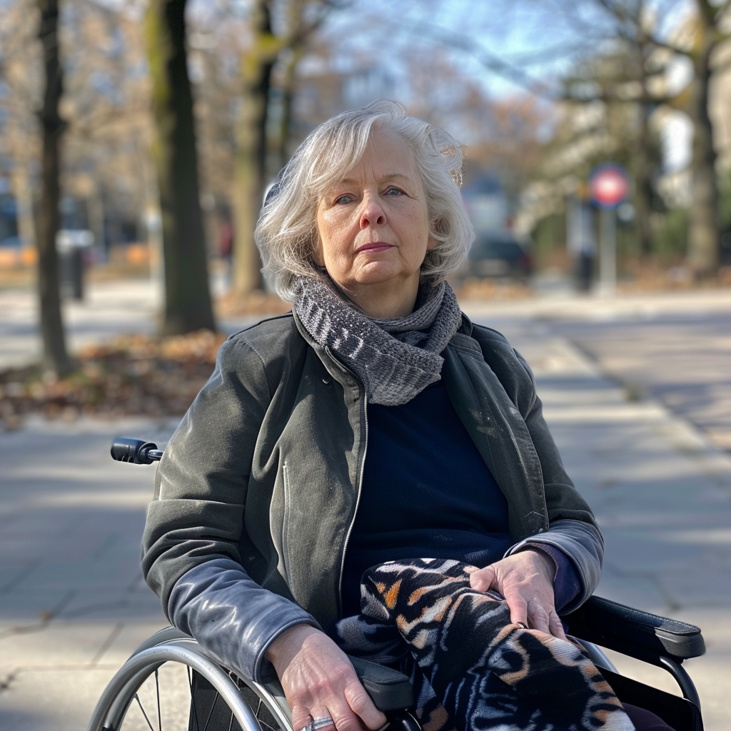 Una mujer en silla de ruedas | Fuente: Midjourney