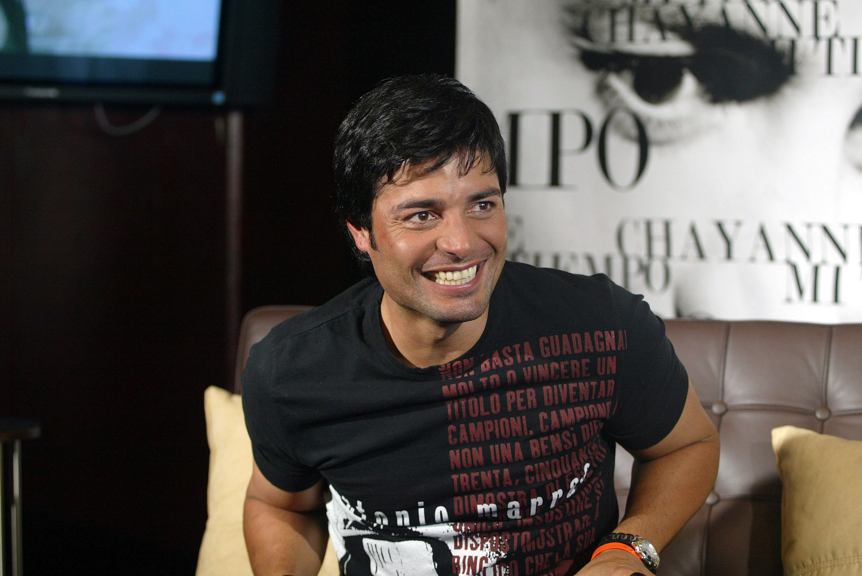 Chayanne durante la conferencia de prensa de Chayanne en San Juan - 12 de abril de 2007 en Morton's of Chicago en el Hotel Caribe Hilton en San Juan, Puerto Rico. | Fuente: Getty Images